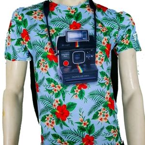 Polaroid Retro Camera Tropical T-Shirt Size S